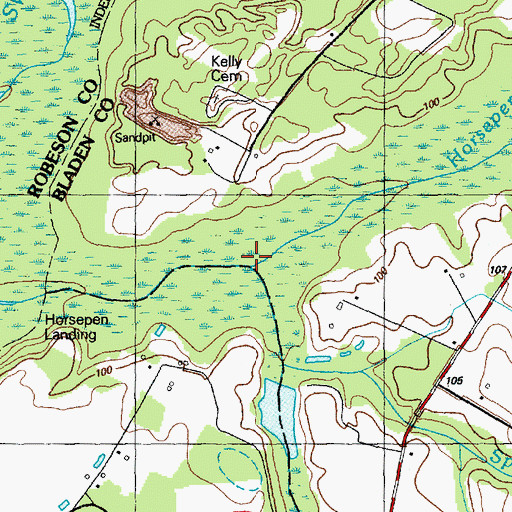 Topographic Map of Horsepen Branch, NC