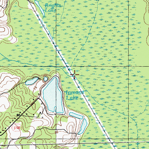 Topographic Map of Mill Branch, NC