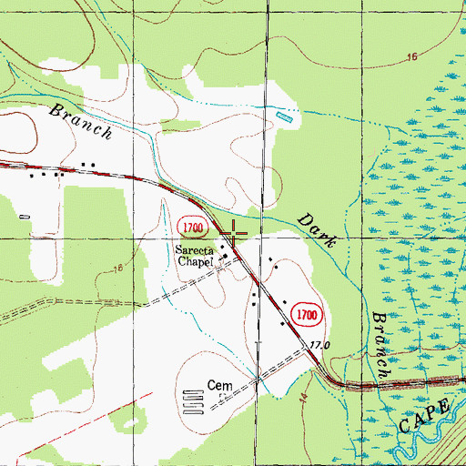 Topographic Map of Sarecta Chapel, NC