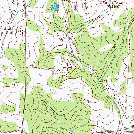 Topographic Map of Township of Taylorsville, NC