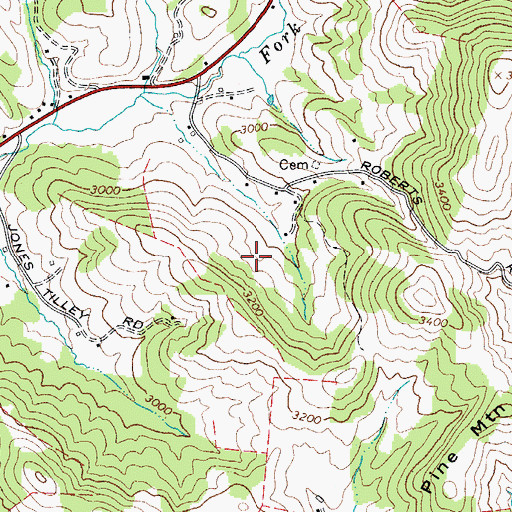 Topographic Map of Township of Cranberry, NC