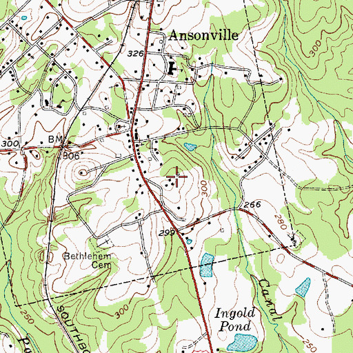 Topographic Map of Township of Ansonville, NC