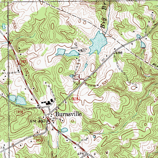 Topographic Map of Township of Burnsville, NC