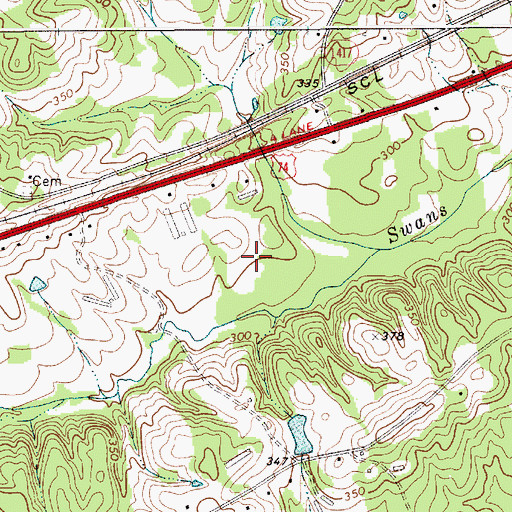 Topographic Map of Township of Lanesboro, NC