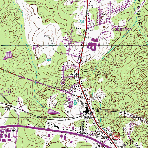Topographic Map of Township of Wadesboro, NC