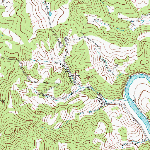 Topographic Map of Township of Chestnut Hill, NC