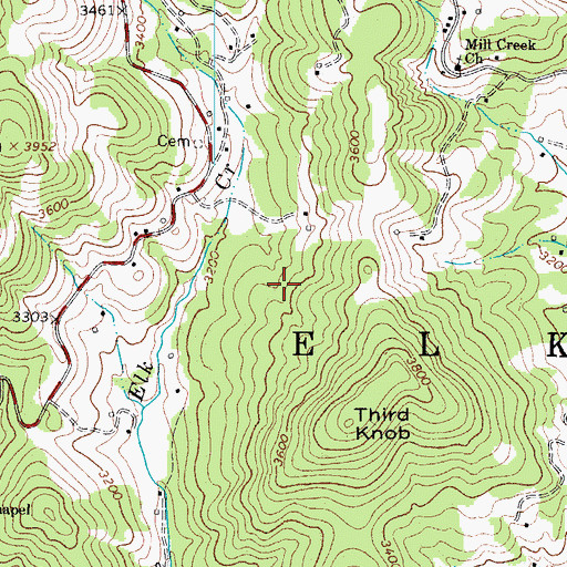 Topographic Map of Township of Elk, NC