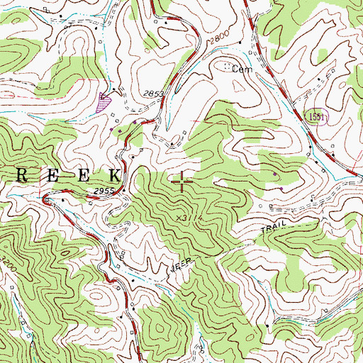 Topographic Map of Township of Grassy Creek, NC