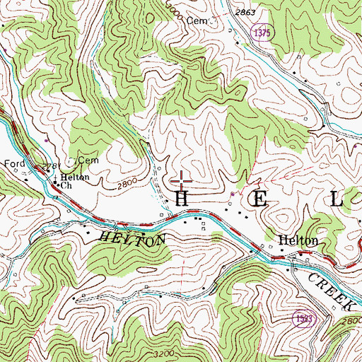 Topographic Map of Township of Helton, NC