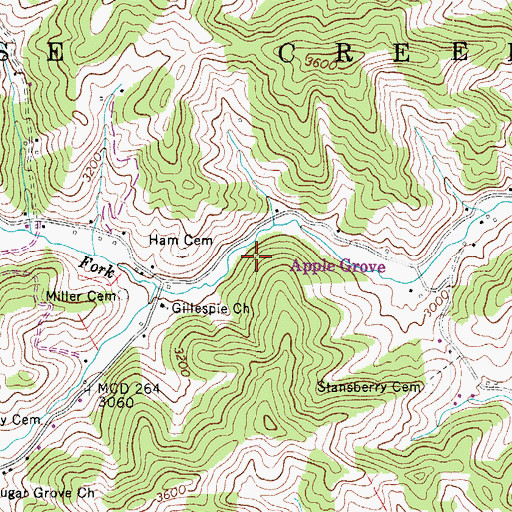 Topographic Map of Township of Horse Creek, NC