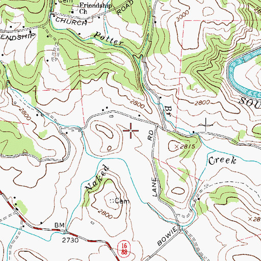 Topographic Map of Township of Jefferson, NC