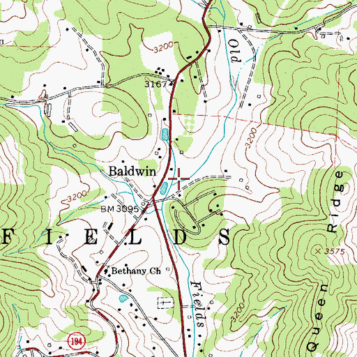 Topographic Map of Township of Old Fields, NC