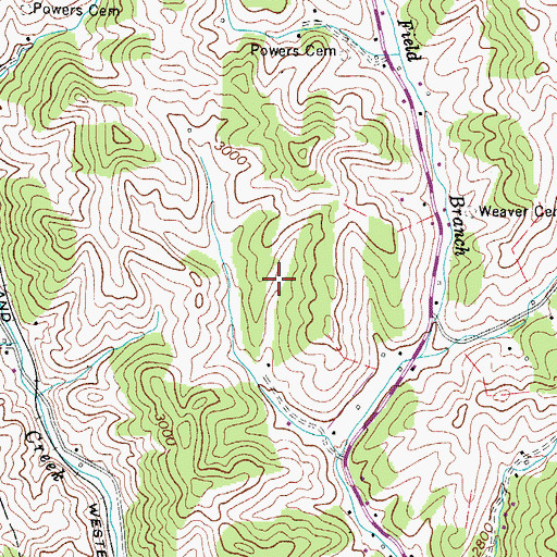 Topographic Map of Township of Piney Creek, NC