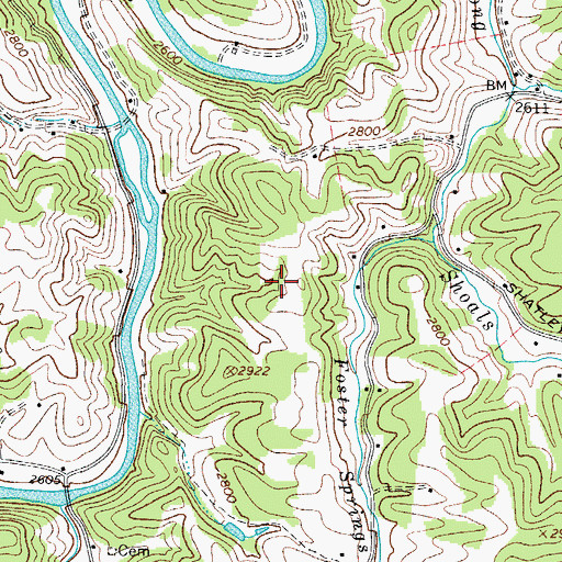 Topographic Map of Township of Walnut Hill, NC