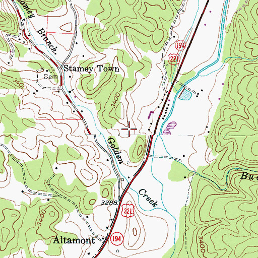 Topographic Map of Township of Altamont, NC