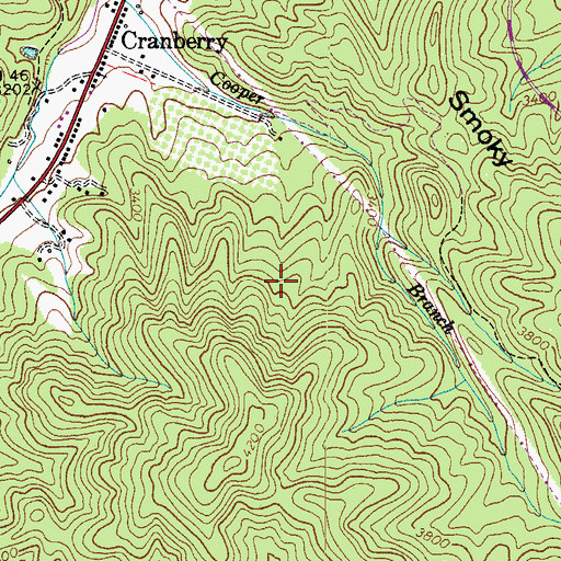 Topographic Map of Township of Cranberry, NC
