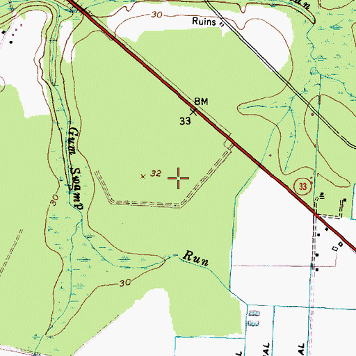 Topographic Map of Township of Chocowinity, NC