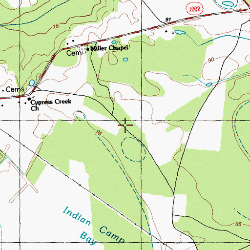 Topographic Map of Township of Cypress Creek, NC