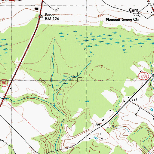 Topographic Map of Township of Elizabethtown, NC