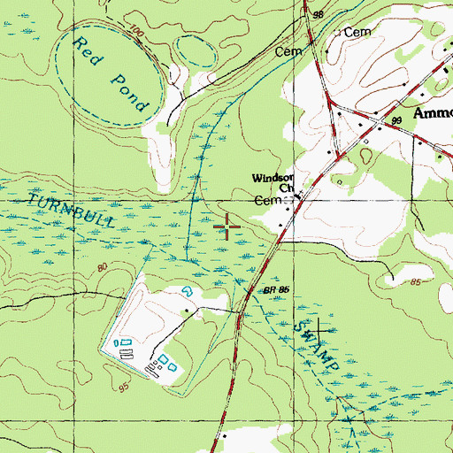 Topographic Map of Township of Turnbull, NC