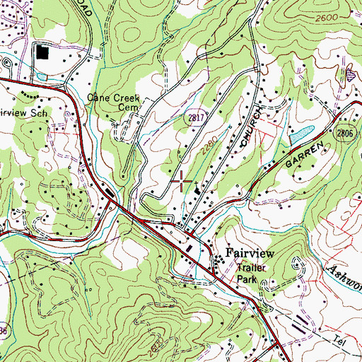 Topographic Map of Township of Fairview, NC