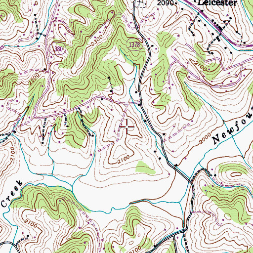 Topographic Map of Township of Leicester, NC