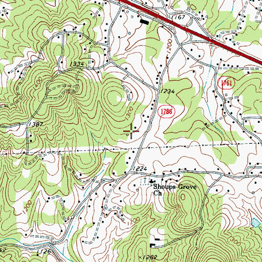 Topographic Map of Township of Icard, NC