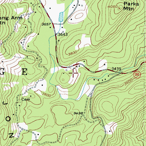 Topographic Map of Township of Jonas Ridge, NC