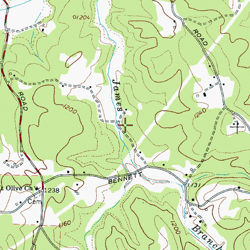 Topographic Map of Township of Silver Creek, NC