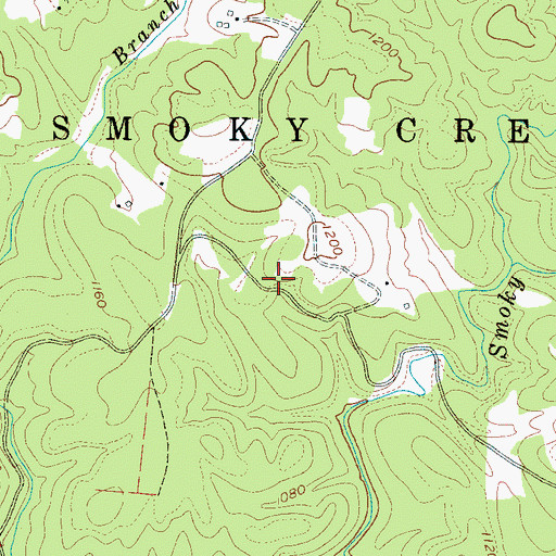 Topographic Map of Township of Smoky Creek, NC