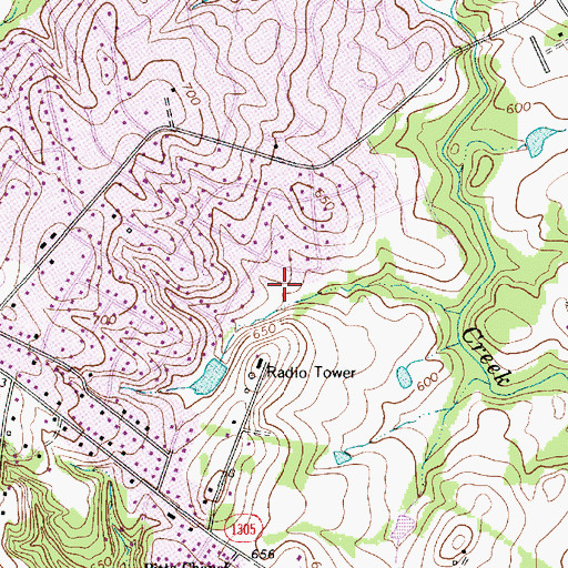 Topographic Map of Township 2-Poplar Tent, NC