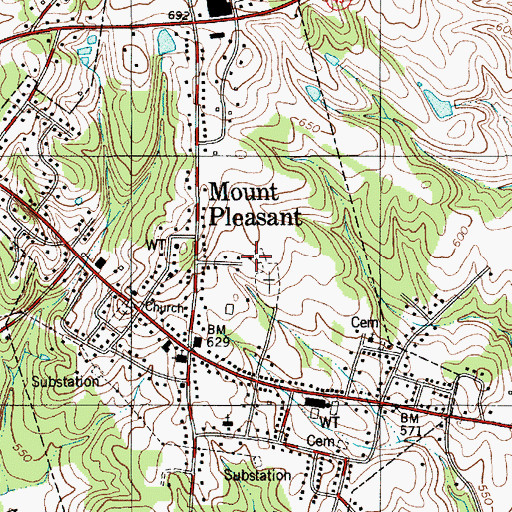 Topographic Map of Township 8-Mount Pleasant, NC