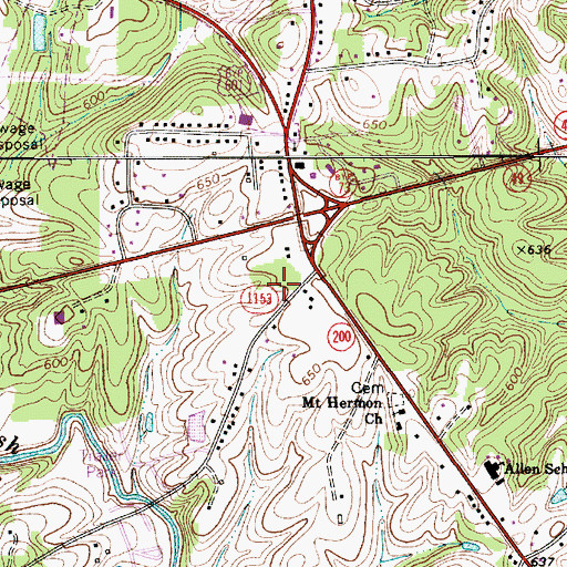 Topographic Map of Township 11-Central Cabarrus, NC