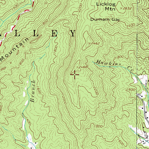 Topographic Map of Township of Yadkin Valley, NC