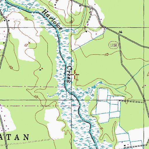 Topographic Map of Township of Harlowe, NC