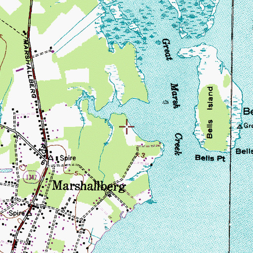 Topographic Map of Township of Marshallberg, NC