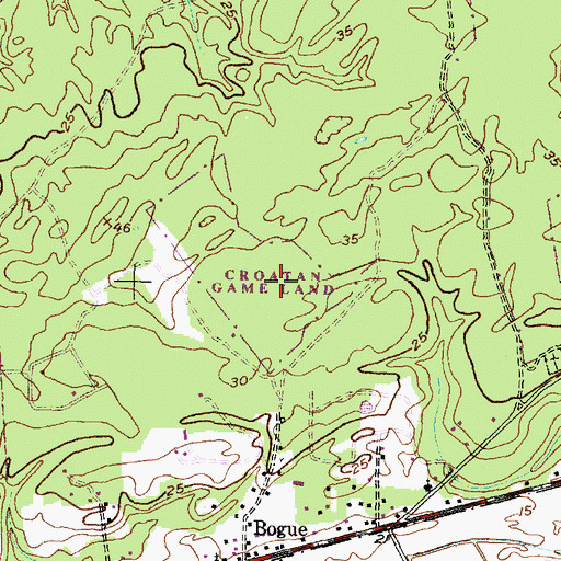 Topographic Map of Township of White Oak, NC