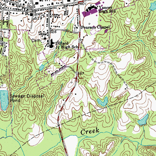 Topographic Map of Township of Yanceyville, NC
