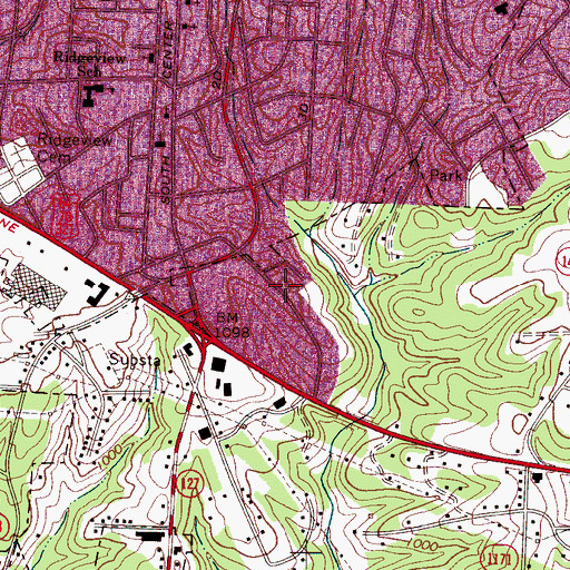 Topographic Map of Township of Hickory, NC