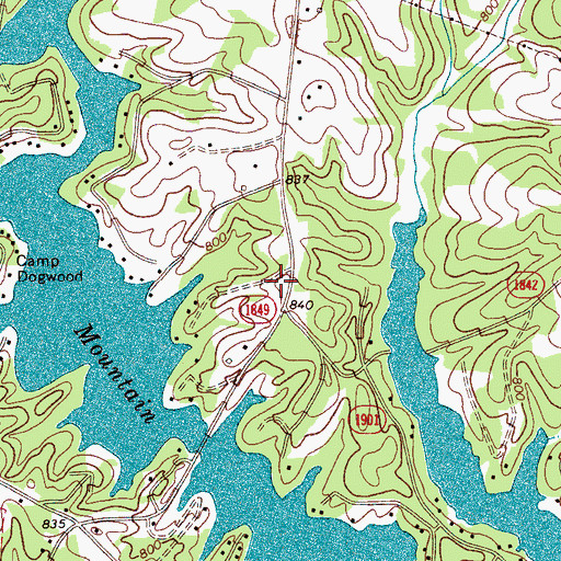 Topographic Map of Township of Mountain Creek, NC