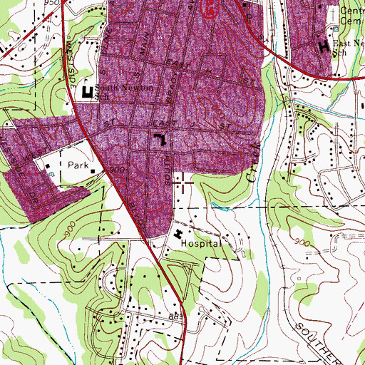 Topographic Map of Township of Newton, NC