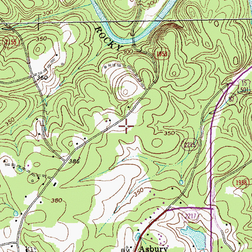 Topographic Map of Township of Oakland, NC