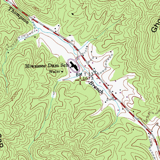 Topographic Map of Township of Shoal Creek, NC