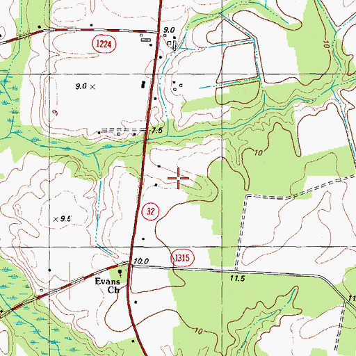 Topographic Map of Township 2-Middle, NC