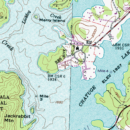Topographic Map of Township of Hiawassee, NC