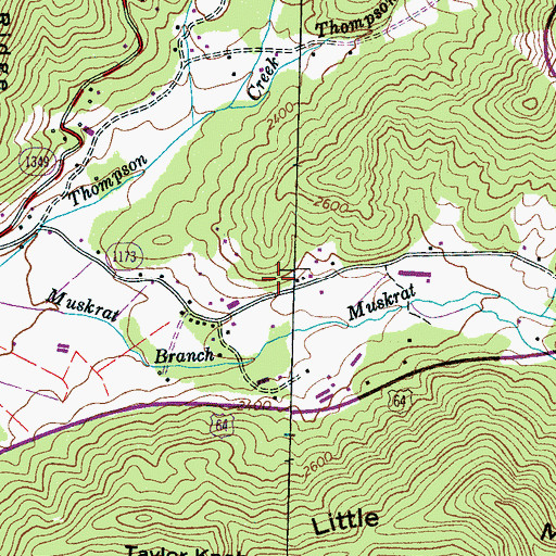 Topographic Map of Township of Shooting Creek, NC