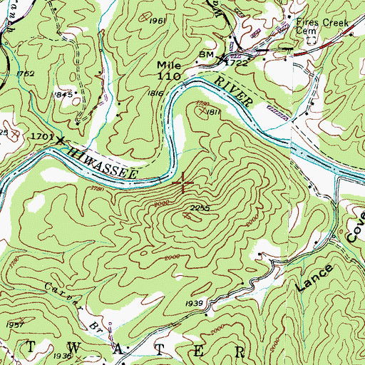 Topographic Map of Township of Sweetwater, NC
