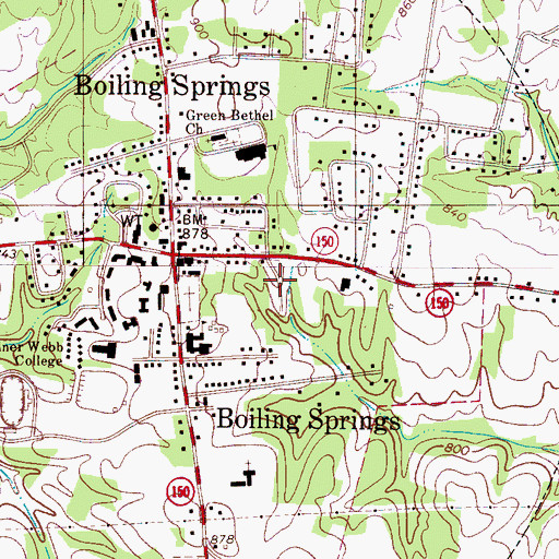 Topographic Map of Boiling Springs Township 2 (historical), NC