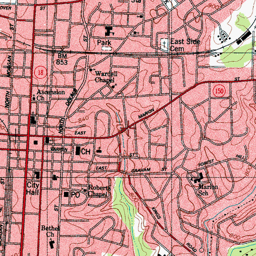 Topographic Map of Shelby Township 6 (historical), NC