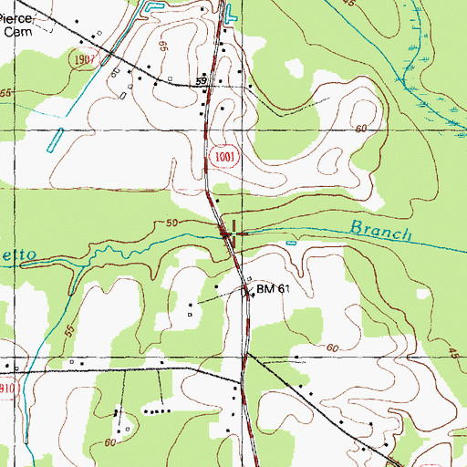 Topographic Map of Township of Bogue, NC